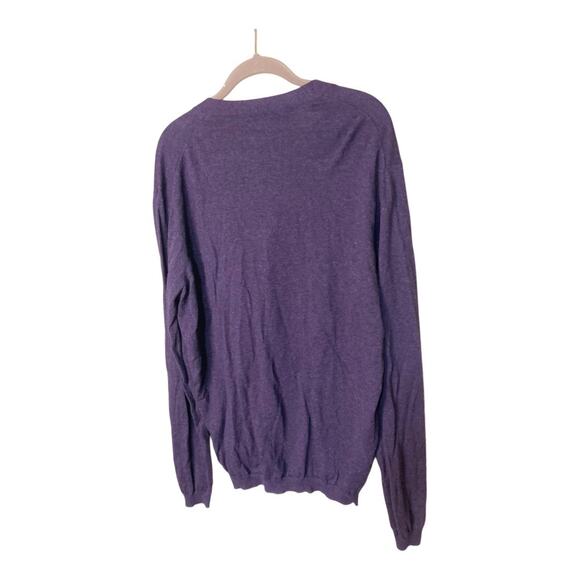 Suit Supply Button Up Cardigan Purple Cotton Cashmere‎ Blend Size XL - Picture 3 of 9